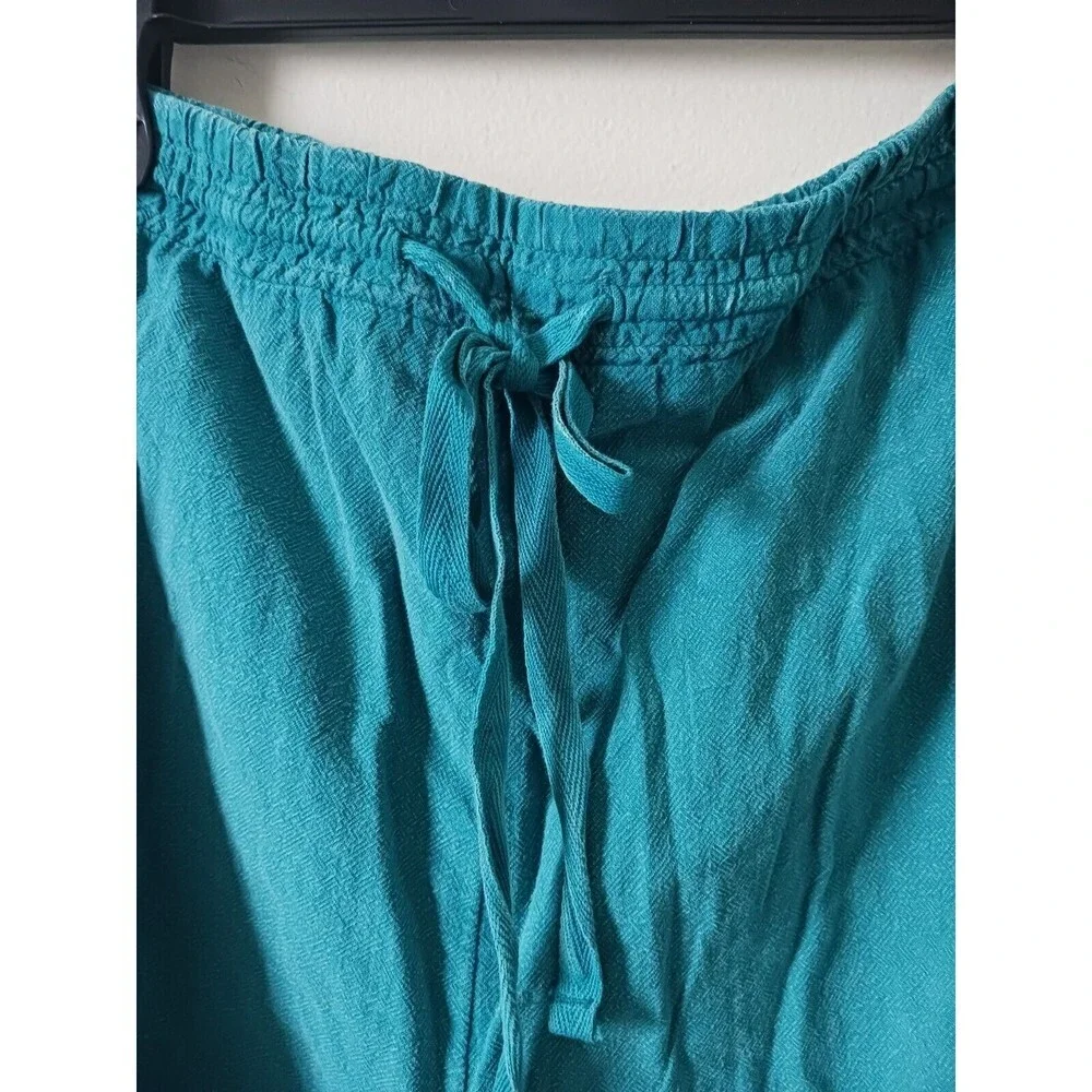 Time‎ and Tru Pull On Shorts Elastic Waist Pockets Teal Green 3XL